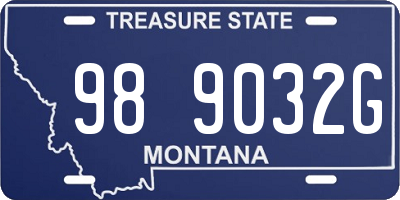 MT license plate 989032G