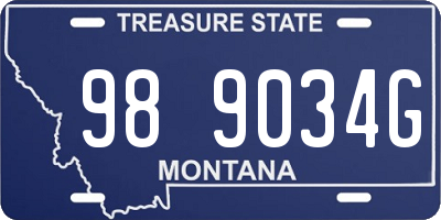 MT license plate 989034G