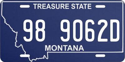 MT license plate 989062D