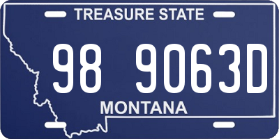MT license plate 989063D