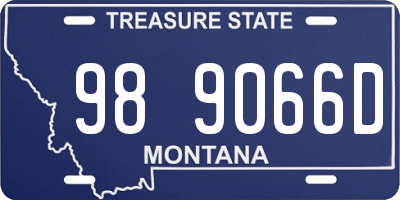 MT license plate 989066D