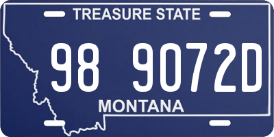 MT license plate 989072D