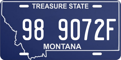 MT license plate 989072F