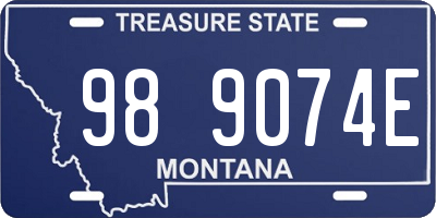 MT license plate 989074E