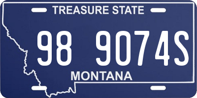 MT license plate 989074S