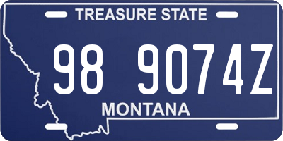 MT license plate 989074Z