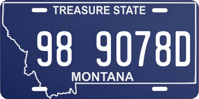 MT license plate 989078D
