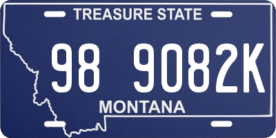 MT license plate 989082K