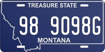 MT license plate 989098G