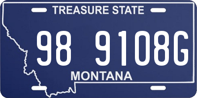 MT license plate 989108G