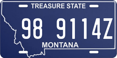 MT license plate 989114Z