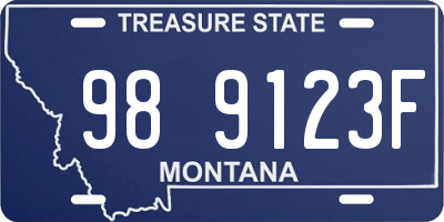 MT license plate 989123F