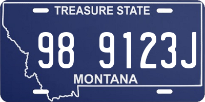 MT license plate 989123J