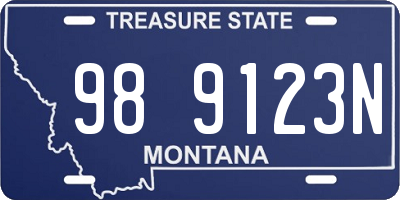 MT license plate 989123N