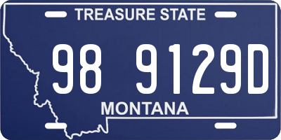 MT license plate 989129D