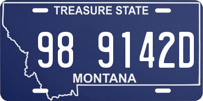 MT license plate 989142D