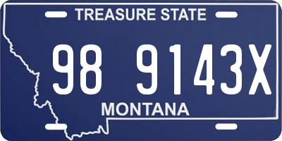 MT license plate 989143X