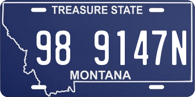 MT license plate 989147N