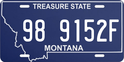 MT license plate 989152F