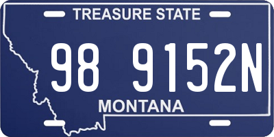 MT license plate 989152N