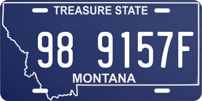 MT license plate 989157F