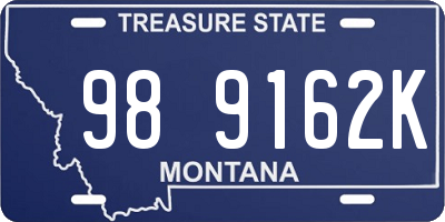MT license plate 989162K