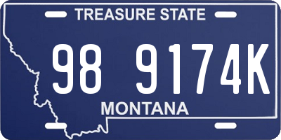 MT license plate 989174K