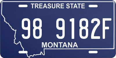 MT license plate 989182F
