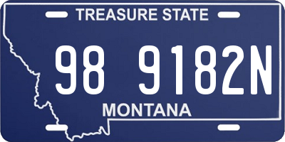 MT license plate 989182N