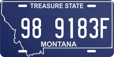 MT license plate 989183F