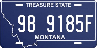 MT license plate 989185F