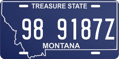 MT license plate 989187Z