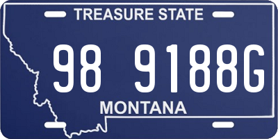 MT license plate 989188G