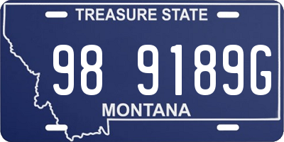 MT license plate 989189G