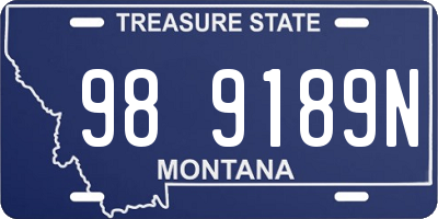 MT license plate 989189N