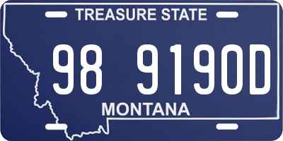 MT license plate 989190D