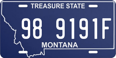 MT license plate 989191F