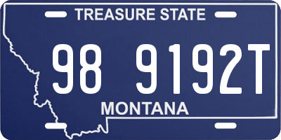 MT license plate 989192T