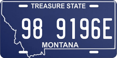 MT license plate 989196E