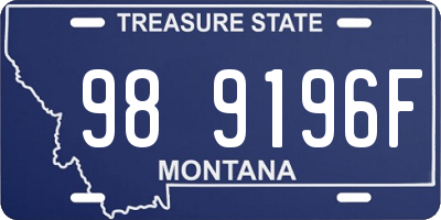 MT license plate 989196F