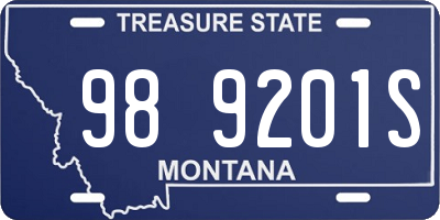 MT license plate 989201S