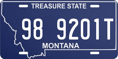 MT license plate 989201T