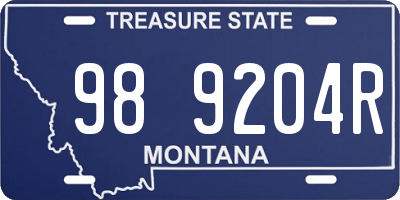 MT license plate 989204R