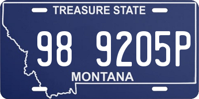 MT license plate 989205P