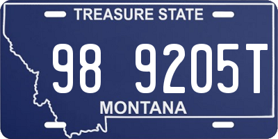 MT license plate 989205T