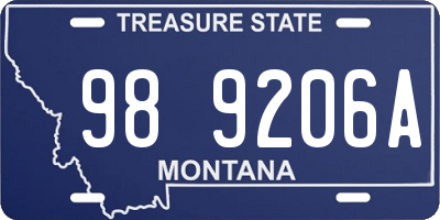 MT license plate 989206A