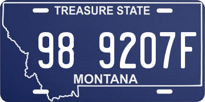 MT license plate 989207F