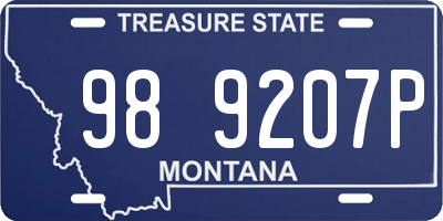 MT license plate 989207P