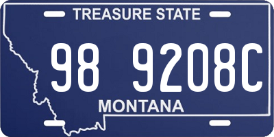MT license plate 989208C