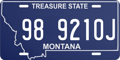 MT license plate 989210J